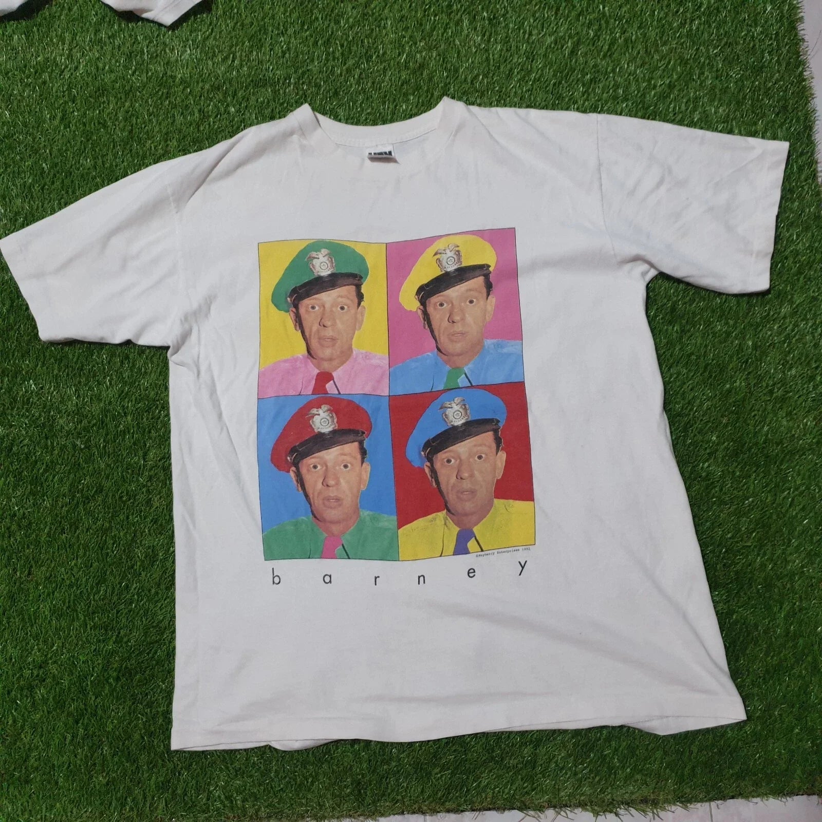 rare vintage 90S BARNEY FIFE ANDY GRIFFITH SHOW POP ART T-SHIRT size L