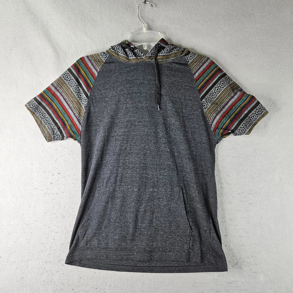 Beautiful Giant Hoodie Mens Small Gray Pullover Aztec Print Soft Lightweight