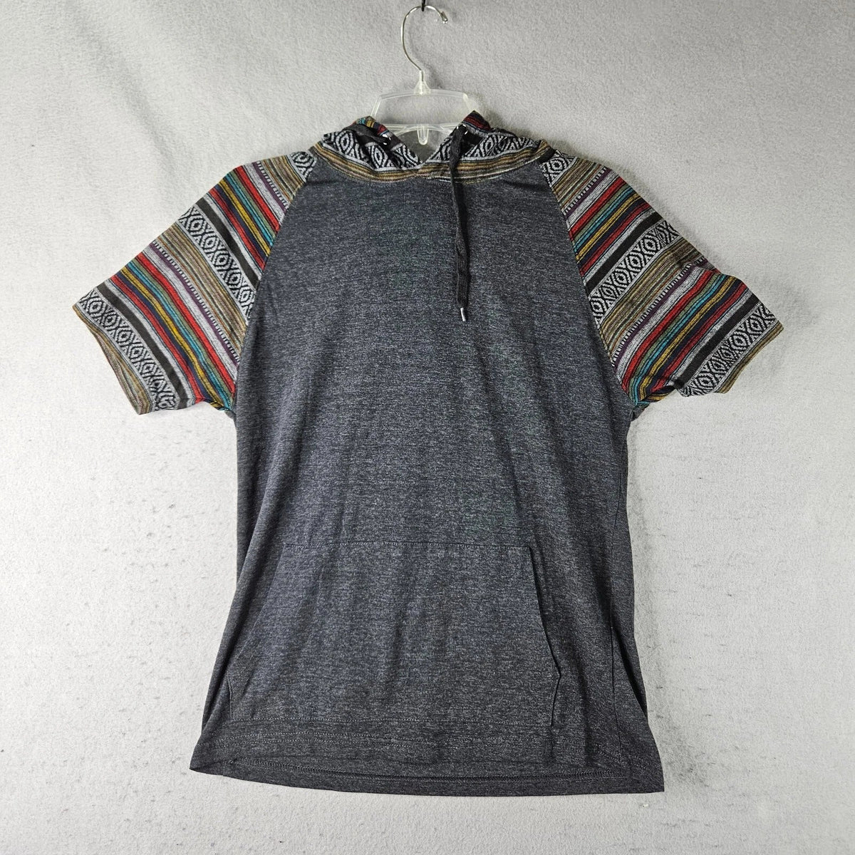 Beautiful Giant Hoodie Mens Small Gray Pullover Aztec Print Soft Lightweight