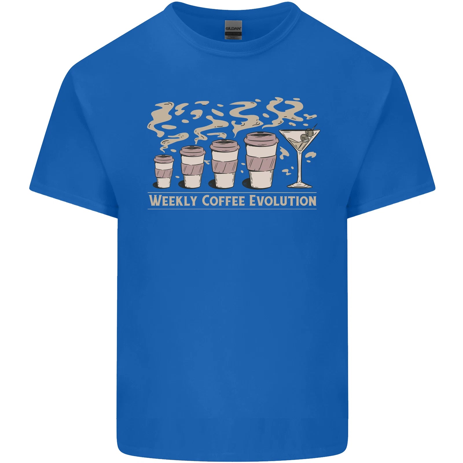Weekly Coffee To Alcohol Evolution Wine Mens Light Cotton T-Shirt