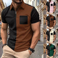 Fashionable Lapel Neck Top with Short Sleeves for Men Great for Summer