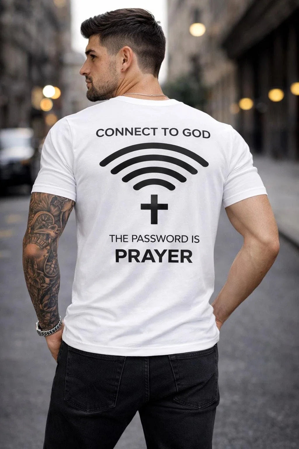 Connect to God Shirt, The Password is Prayer Tee, Christian WiFi Shirt, Faith
