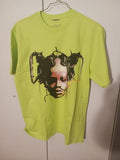 Ventral Neon Yellow Graphic T-Shirt Large Cyberpunk Futuristic Streetwear