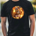 Mens Squirrel on Fire Motif Cotton T-Shirt Size XS to 5XL