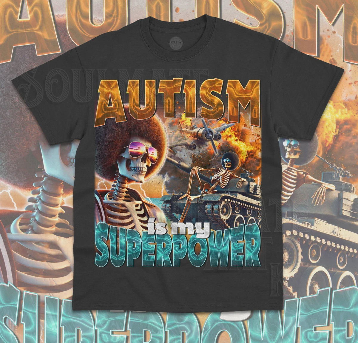 Autism Is My Superpower T-Shirt Funny Meme Cute Autism Bootleg Unisex Shirt