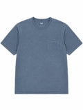 Uniqlo Pocket T Shirt Mens Medium Blue Worn Washed Look Cotton Crewneck Tee