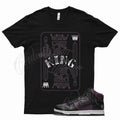 Black KING T Shirt for Fragment x N Dunk High Beijing Wine Purple