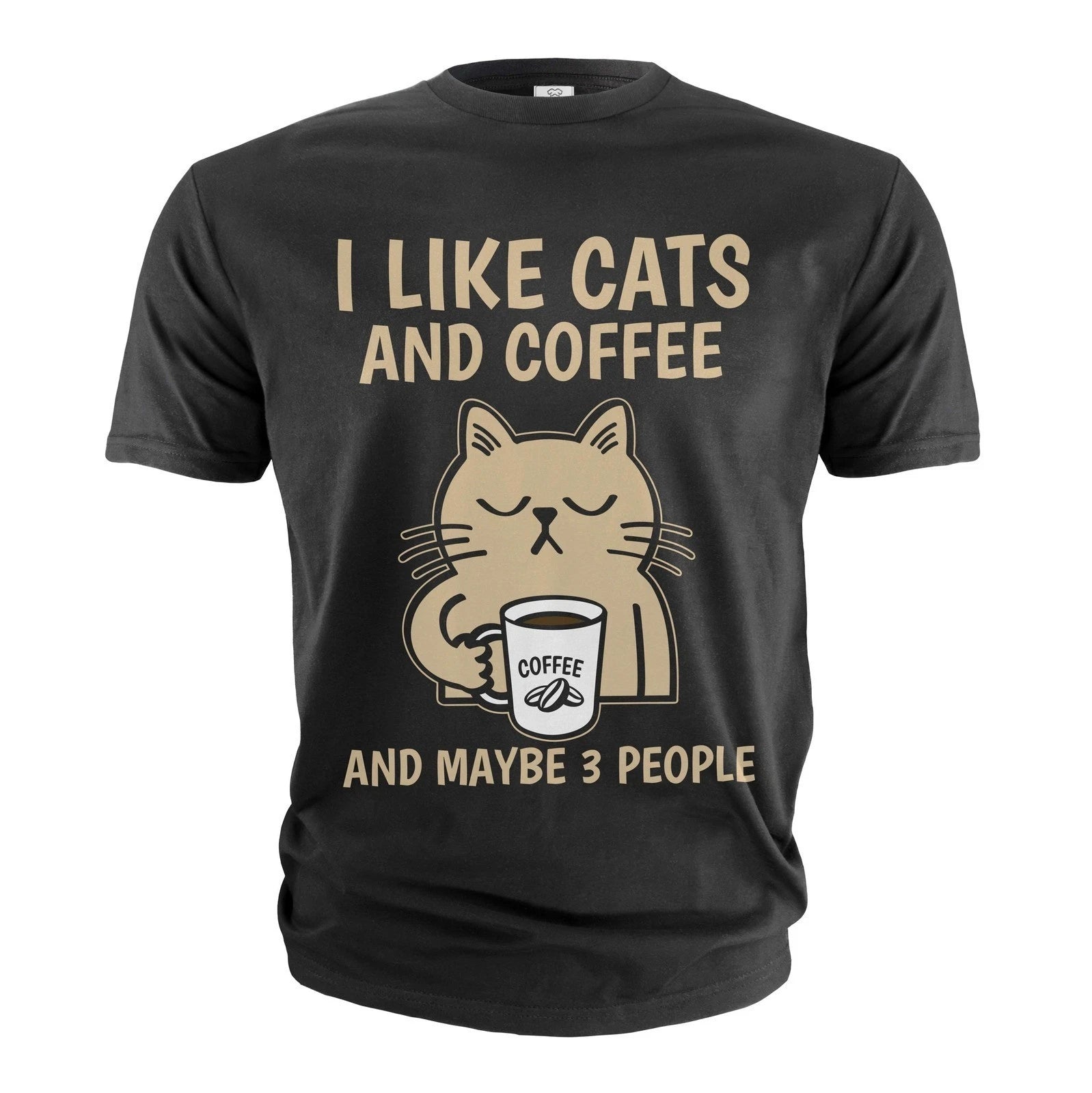 Funny Coffee and Cats T-shirt I like cats coffee and maybe 3 people shirt, S-5XL