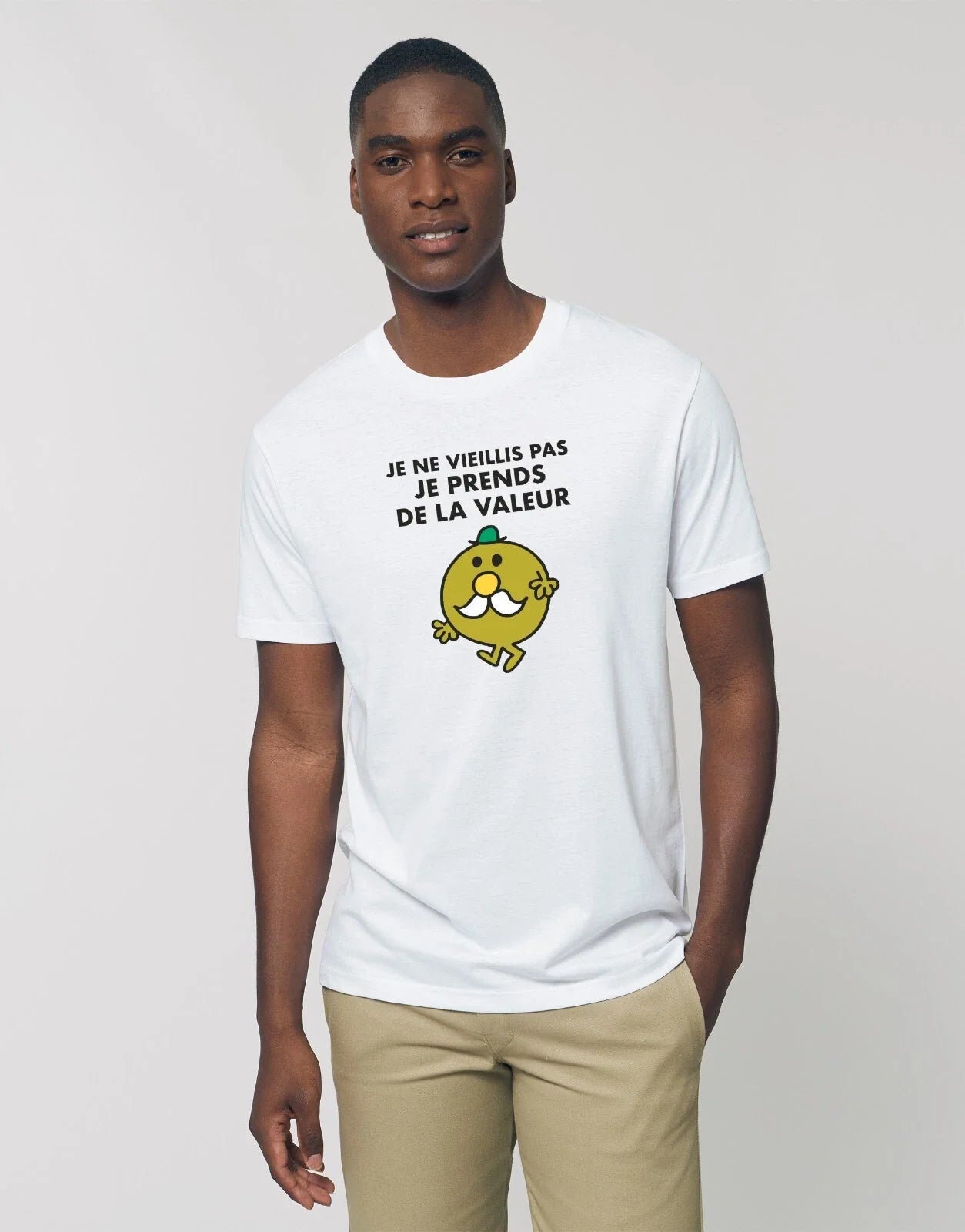 White Men's Short Sleeve T-Shirt, I Don't Age I Gain Value