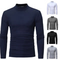 Fashionable Winter Men's Mock Neck Basic Tshirt Blouse Pullover Long Sleeve Top