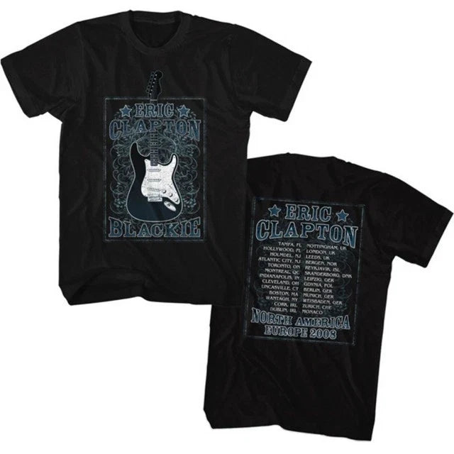 Eric Clapton Europe and North America Blackie Tour 2008 Men's Unisex Concert T-s