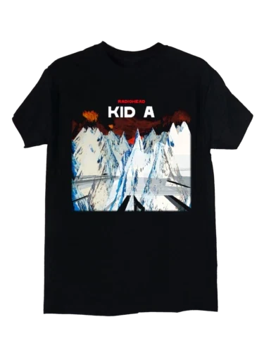 RADIOHEAD KID A Vintage Unisex Black Cotton Short Sleeve Tee