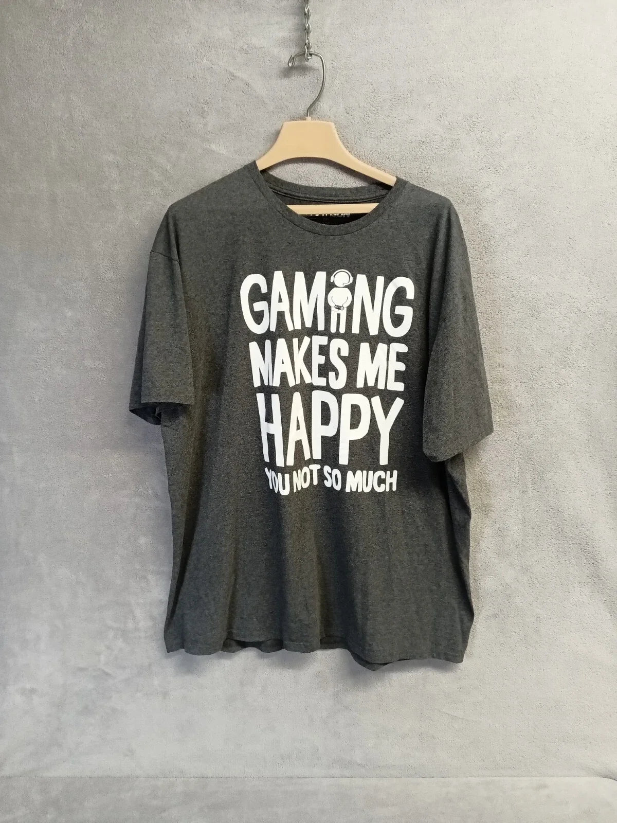 FifthSun T Shirt Mens XXL Gray "Gaming Makes Me Happy" Funny