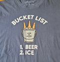 Life Is Good Bucket List Beer Ice T Shirt Crusher Tee Men's Size XL Blue