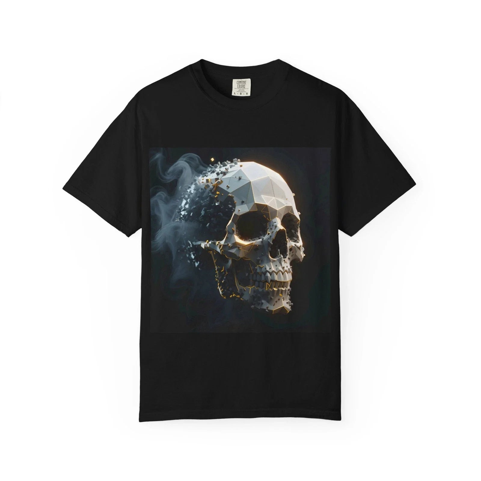 Geometric Skull Comfort Colors Tee | Cyberpunk Art Vibe Goth Aesthetic