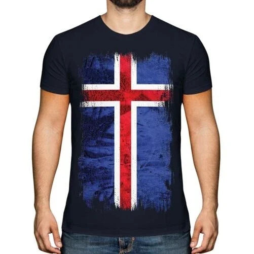 Iceland Grunge Flag Men T Shirt Iceland Football Icelandic Gift Shirt