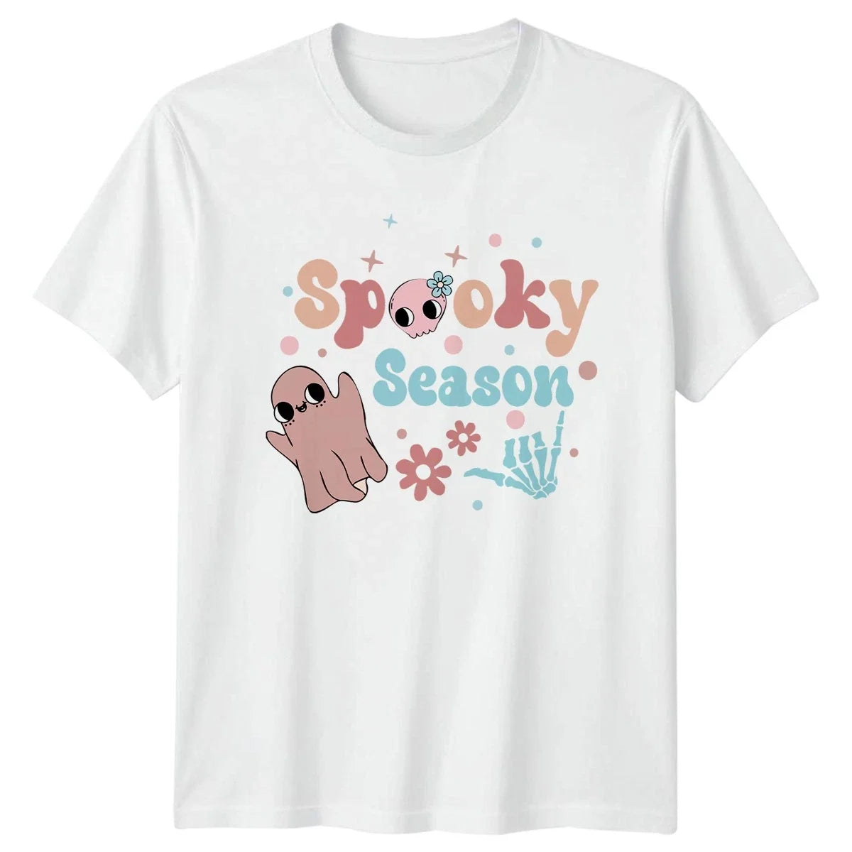 Spooky Season Womens T-Shirt Cute Halloween Gift For Her
