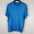 Champion Shirt Men Extra Large Blue Logo Crew Neck Short Sleeve Stretch Pullover