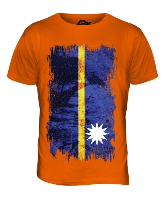 NAURU GRUNGE FLAG MENS T SHIRT TEE SHIRT XS S M L XL 2XL 3XL 4XL 5XL