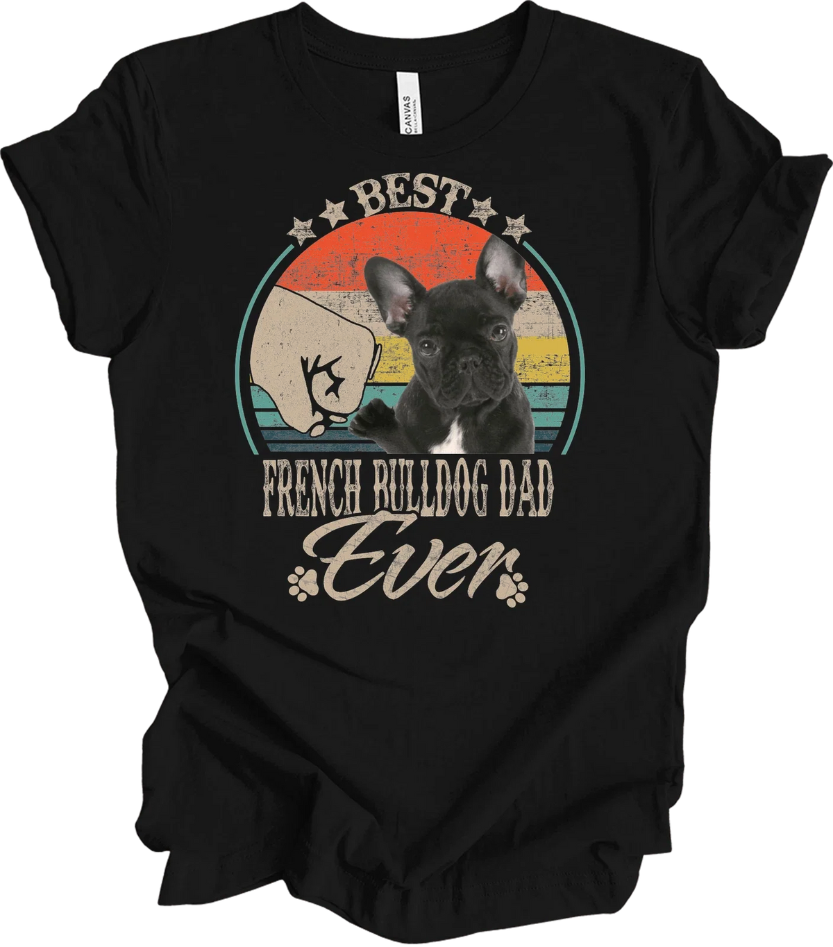 Best French Bulldog Dad Ever Shirt Vintage Retro Frenchie Dog Lover Father's Day