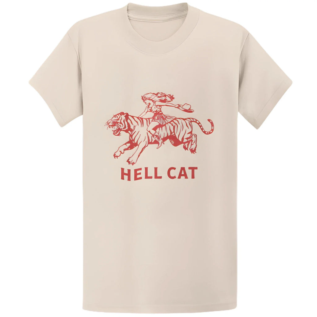 Gildan 5000 Vintage Cowgirl Hell Cat T-Shirt - Retro Western Aesthetic Gift Tee