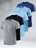 T-shirt men basic shirt men 5-piece set pack tshirt set round neck S - 5XL