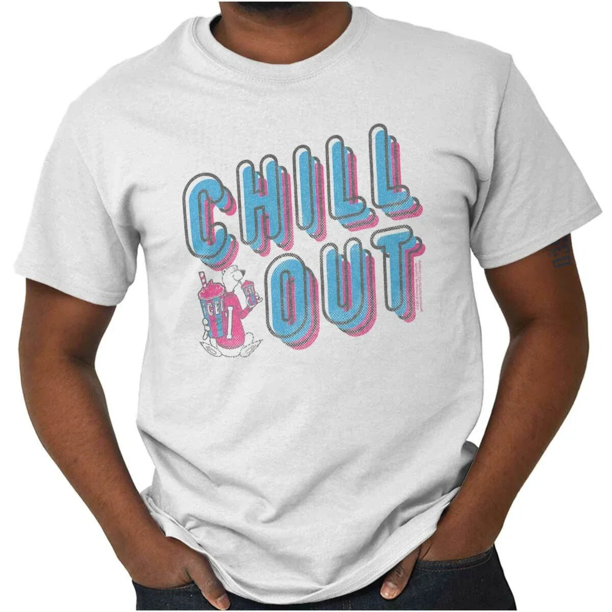 Chill Out Good Vibes Vintage Icee Polar Bear Womens or Mens Crewneck T Shirt Tee