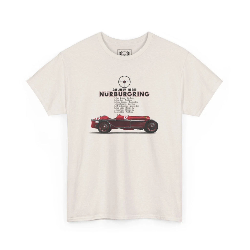 Tazio Nuvolari Nürburgring T-Shirt - Nordschleife Racing Tee - Alfa Fans Gift