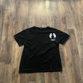 Palm Angels Men's Angel Wings Graphic Black Cotton T-Shirt Crew Neck Size M