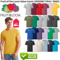Fruit of the Loom Iconic SS621 T-Shirt Mens 150GSM Soft Cotton Plain Short Sleev