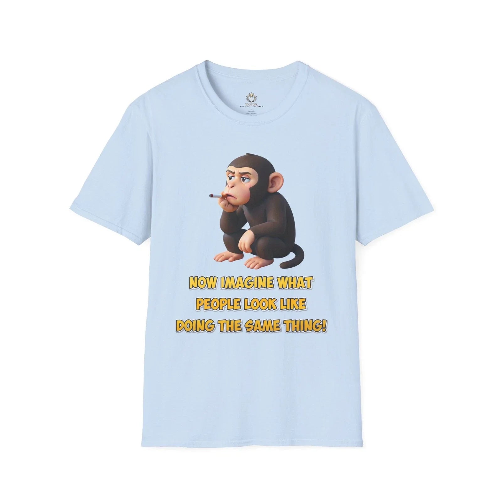 Smoking Monkey Illustration T-Shirt | Funny Quote Tee