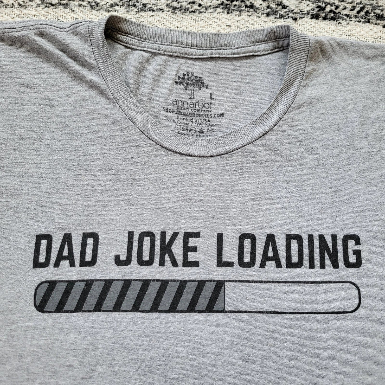 Dad Jokes Loading T-Shirt Funny Father's Day Birthday Gift Size Large Long Soft