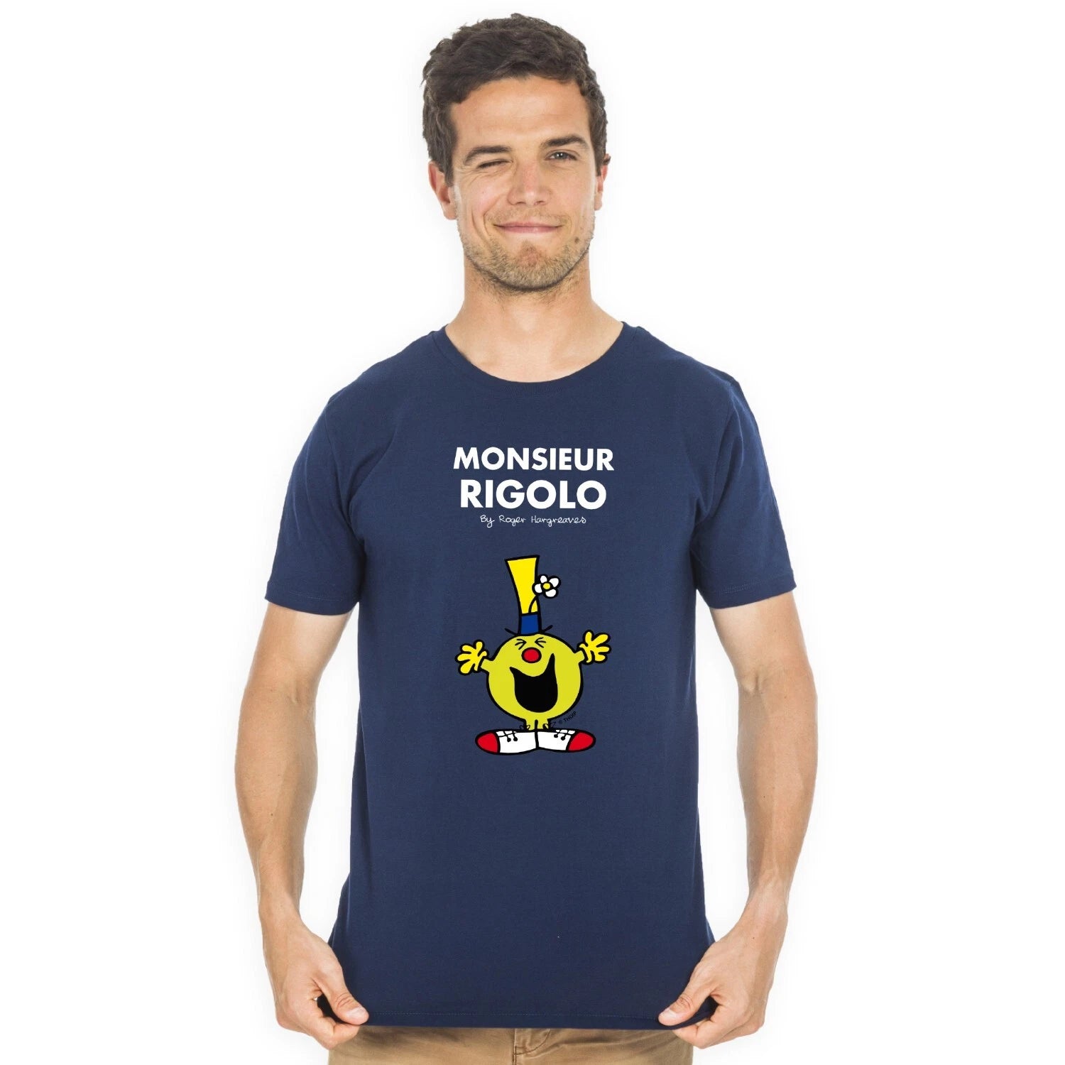 Men's Short Sleeve T-Shirt Monsieur Rigolo Navy Blue