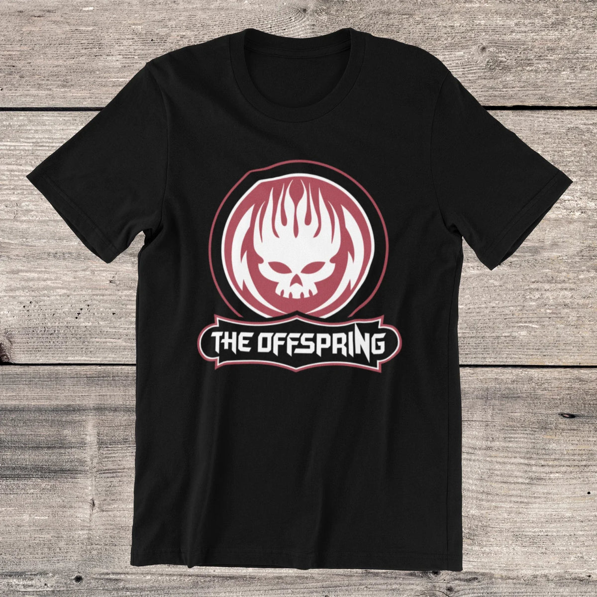THE OFFSPRING Flame Skull T-Shirt 80s 90s Punk Rock Band on Ring Spun Cotton Tee