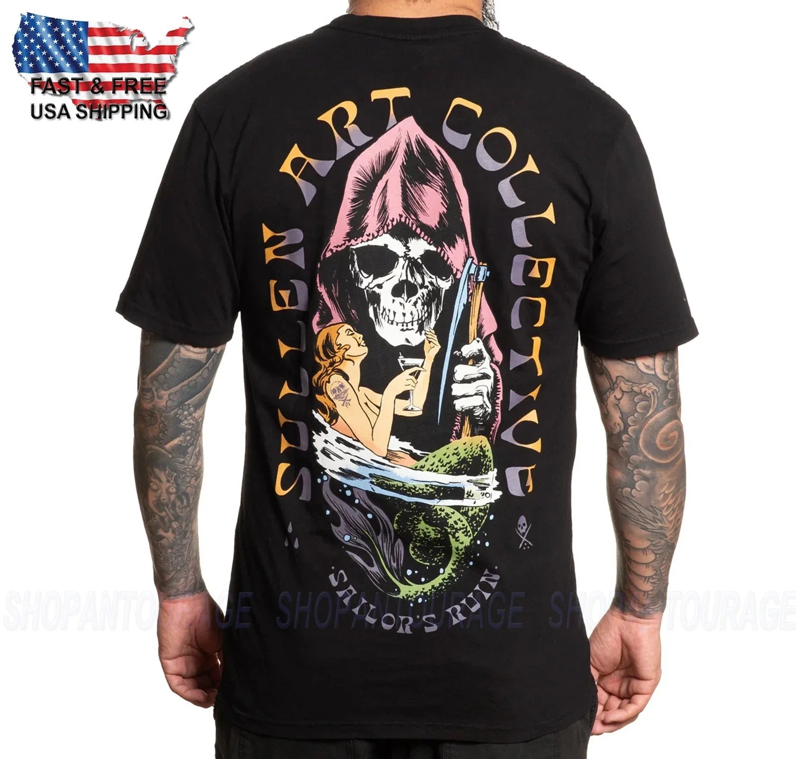 Sullen Art Collective Swimming Premium Fit SCM6313 Short Sleeve T-shirt For Men