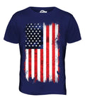 STARS AND STRIPES GRUNGE FLAG MENS T-SHIRT TEE TOP USA US UNITED STATES AMERICA