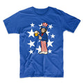 Abraham Lincoln Drinking Beer Funny 4th of July Craft Beer Blue T-Shirt