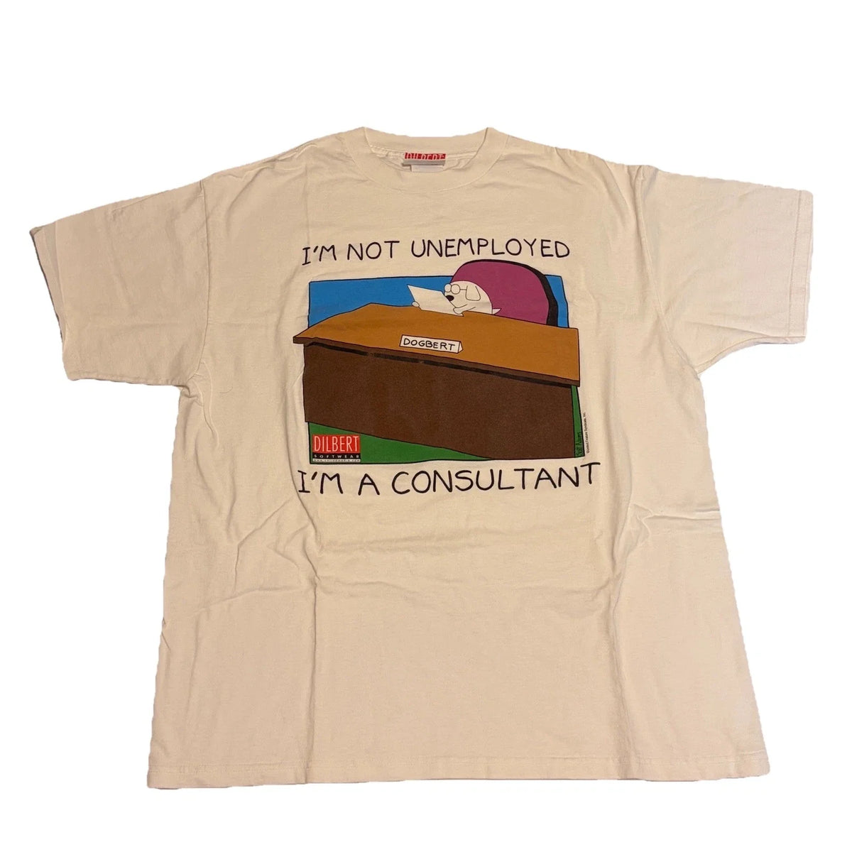 90’s Dilbert I'm Not Unemployed I'm A Consultant T-shirt Size XL #Dilbert Tag
