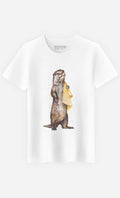 OTTER Men's T-Shirt Short Sleeve White, Colorblock, Cotton S 2XL