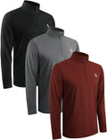 3Pack Quarter Zip Pullover Men Sweatshirts for Mens Long Sleeve Running Athle...