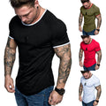 Men Short Sleeve Tops T-shirt Baggy Fit Sport Gym Muscle Tee Workout Training