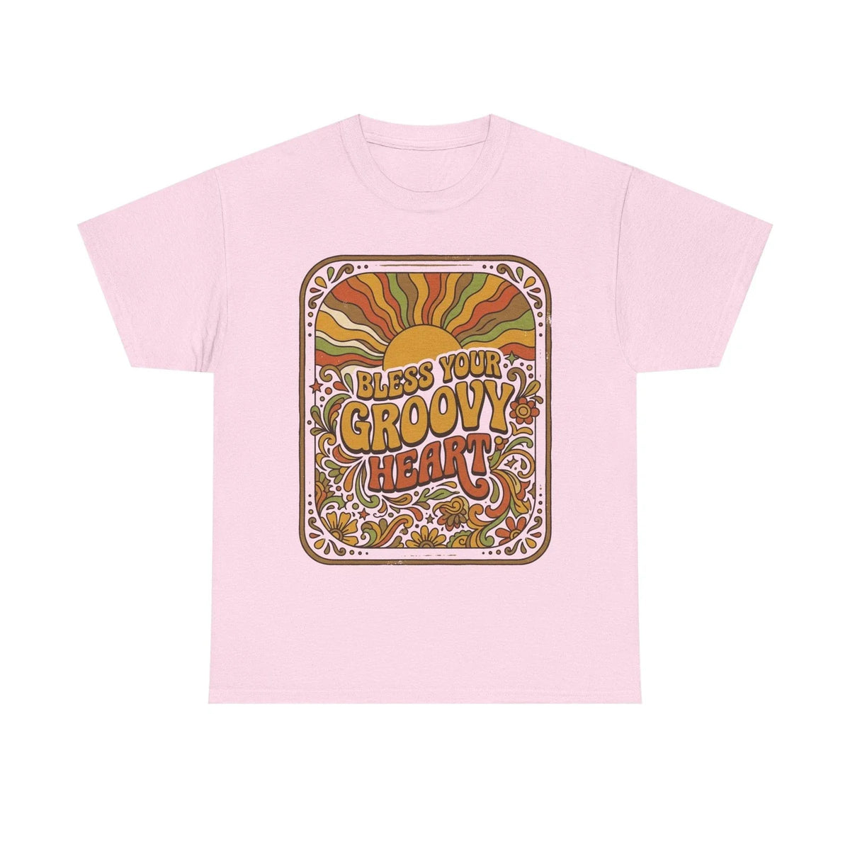 Bless Your Groovy Heart T-Shirt Retro 70s Design Hippie Boho Style Gift Shirt