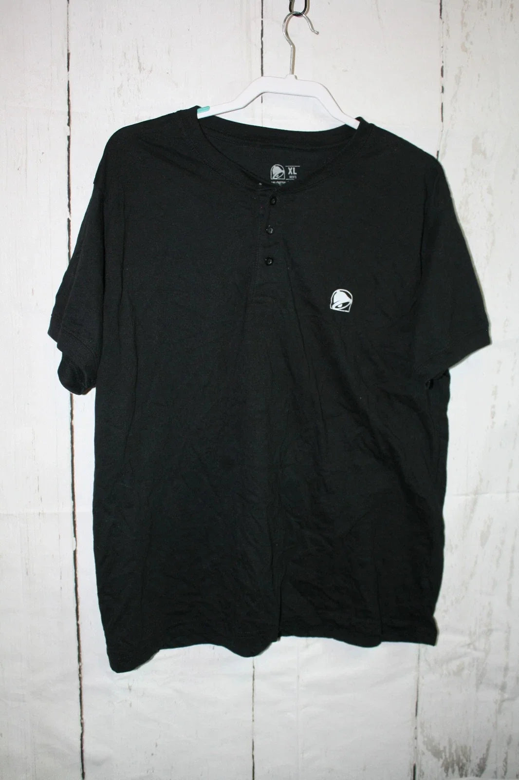 Taco Bell T Shirt Men's Size XL Black Henley Pop Art Back Hit Tee Employee Work