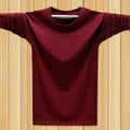 Men Cotton Long Sleeve T Shirt Round Neck Pullover Sweatshirt Casual for Autumn