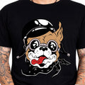 Biker Dog Helmet Goggles Bandana Funny Bulldog Rider Graphic Cool T-Shirt.