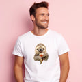 Men's T-Shirt Short Sleeve White, SLOTH AND DRINK