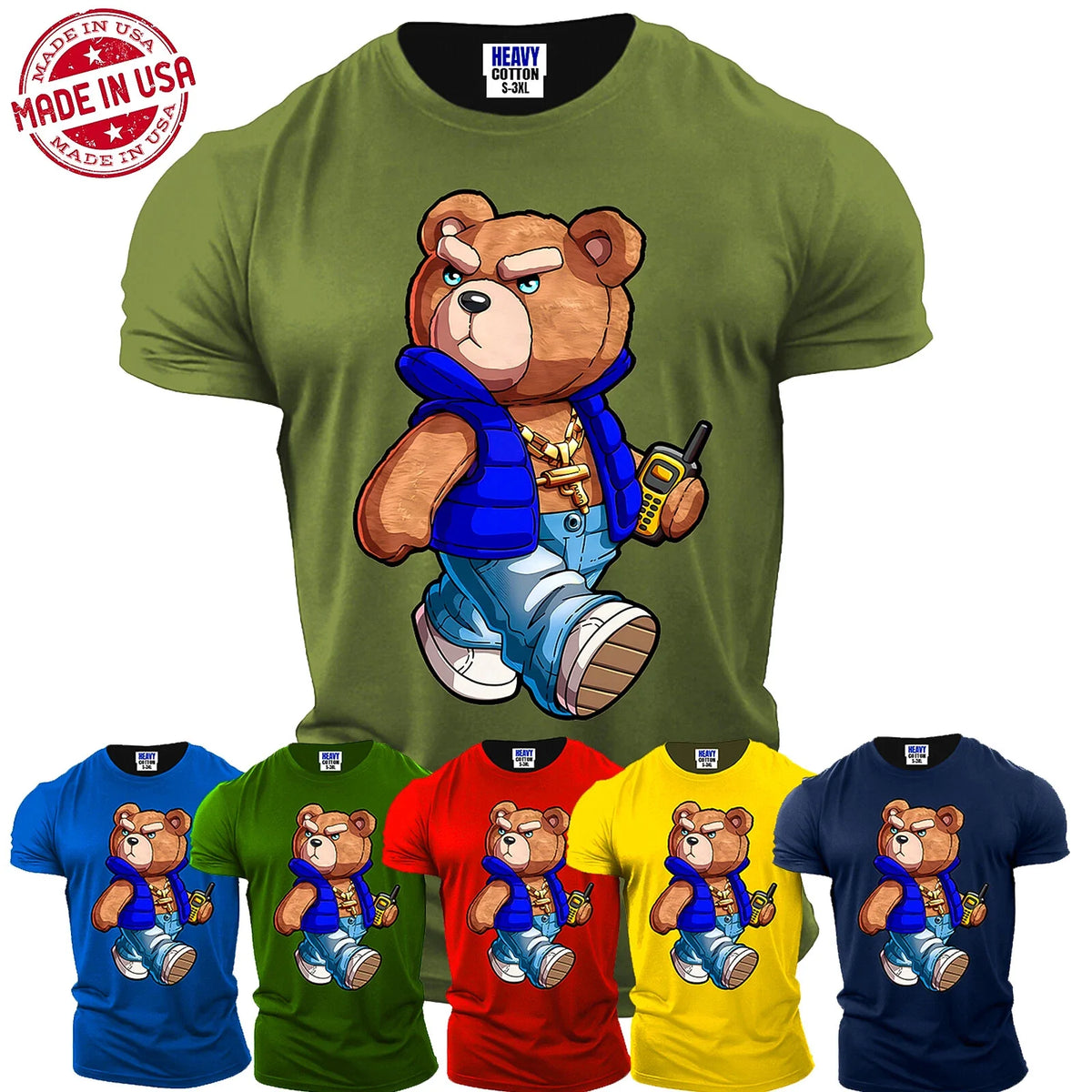 Stylish Bear Funny Sarcastic Men's Short Sleeve T Shirt Novetly Humor New Gift