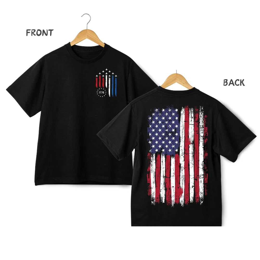 Patriotic American Flag 1776 Graphic T-Shirt – USA Independence Streetwear Tee