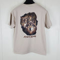 Kern River Shirt Men Medium Beige Graphic Crew Neck Short Sleeve Stretch Outdoor
