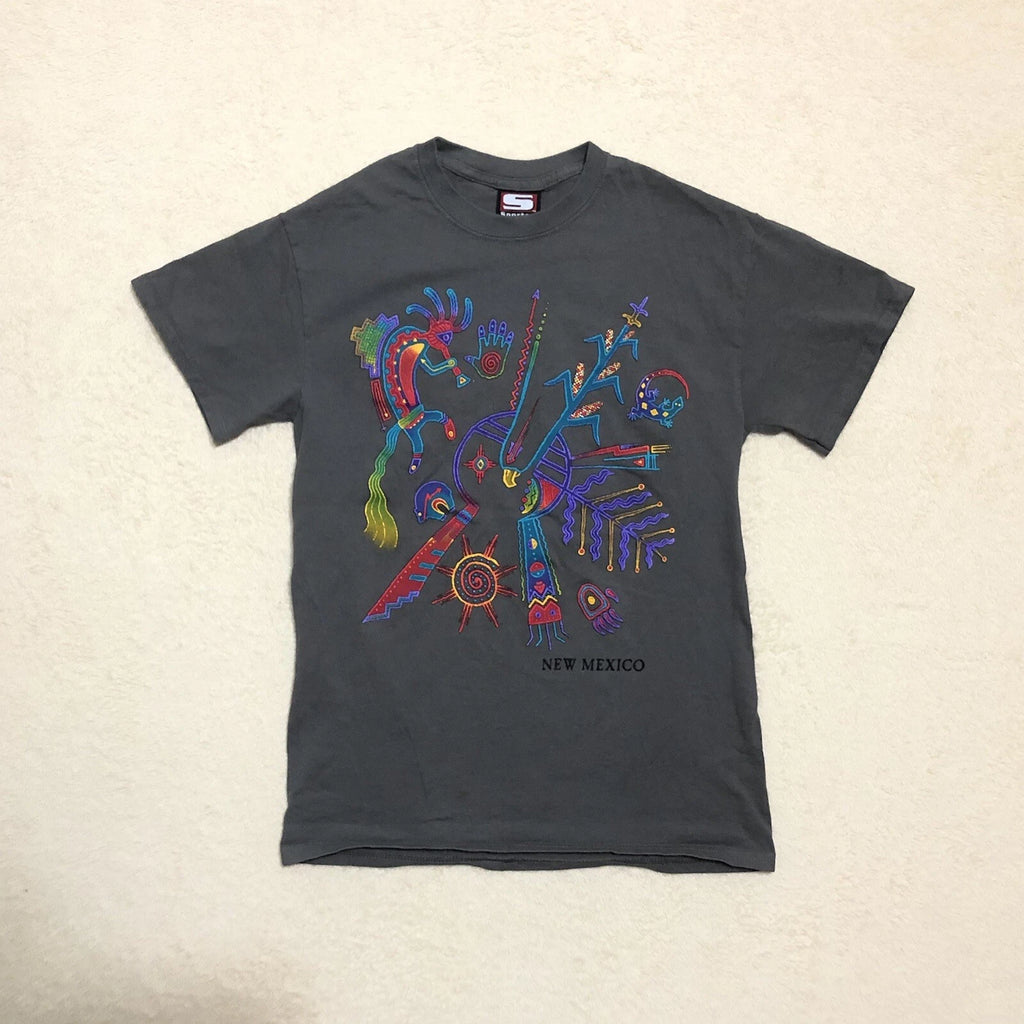 Kokopelli New Mexico Sportex T-Shirt Mens Small Dark Gray Charcoal Puff Print